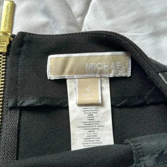 Michael Kors Black Pencil Skirt with leather sides size 4 - Picture 3 of 5